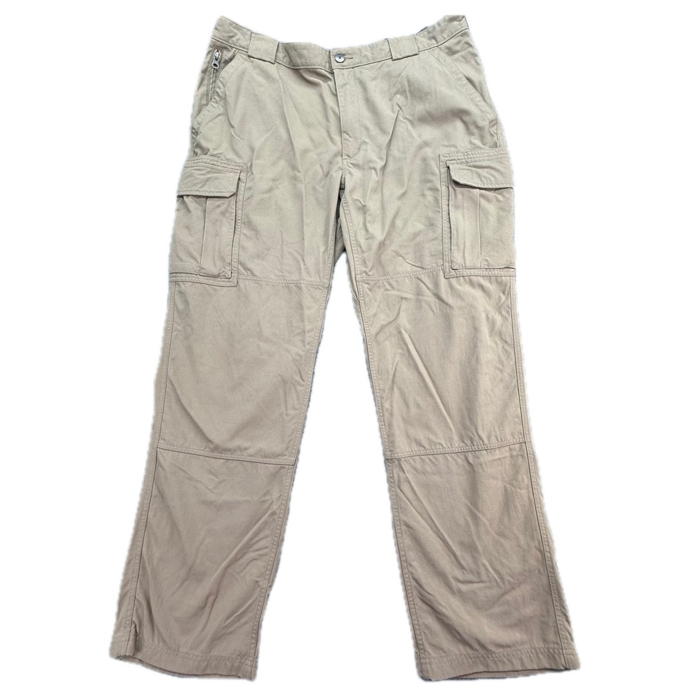Duluth Trading Cargo Pants Mens 2XL x 34 Tan Khaki 100% Nylon Tactical Utility